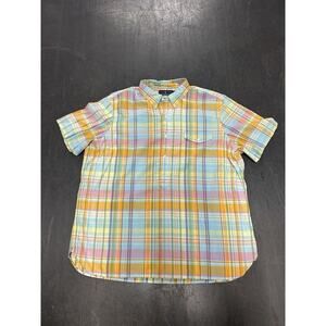 Ralph Lauren Back Twill Short Sleeve Button Down Shirt Pastel Plaid Men’s XXL